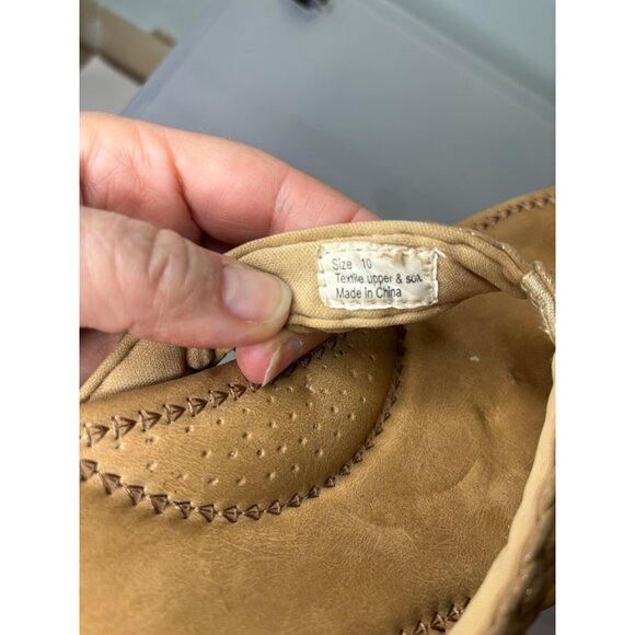 Volatile Woven Cork Wedge Sandals Tan Sz 10 Braided Strap Open Toe Faux Leather - Picture 5 of 12